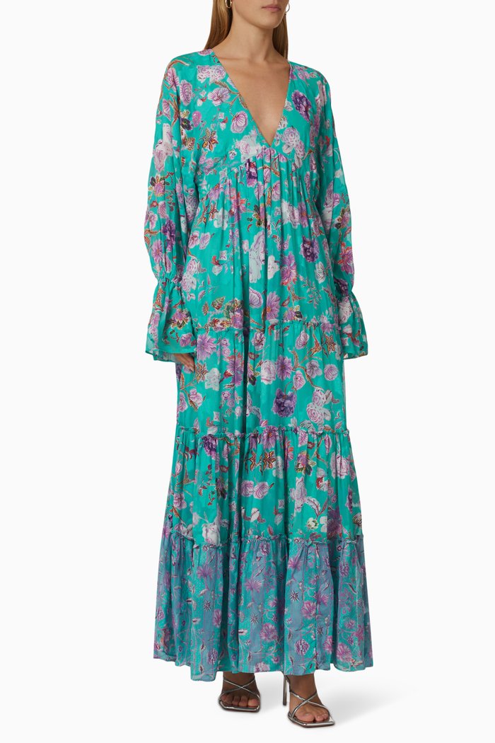

Tara Printed Maxi Dress, Green