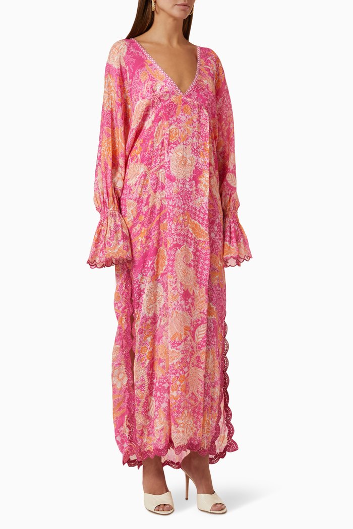 

Xari Printed Kaftan, Pink