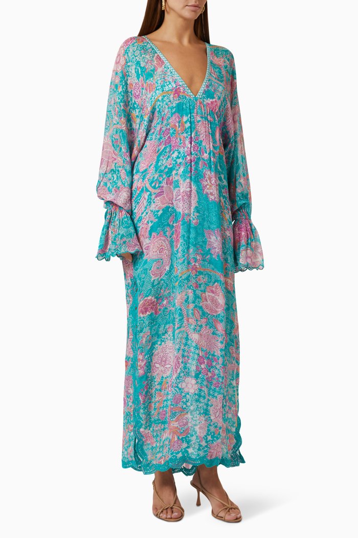 

Xari Printed Kaftan, Blue