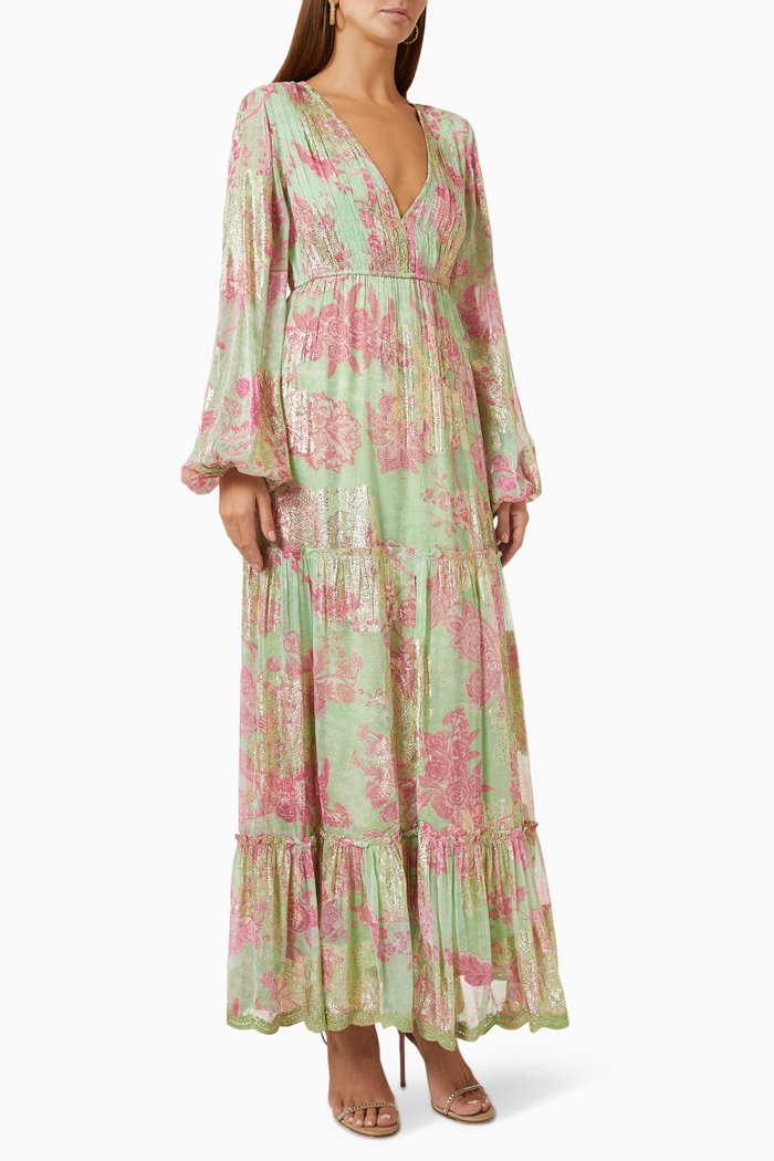 

Xari Printed Maxi Dress, Green