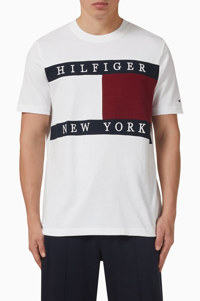 

Colour-block Flag T-shirt in Cotton Jersey, White