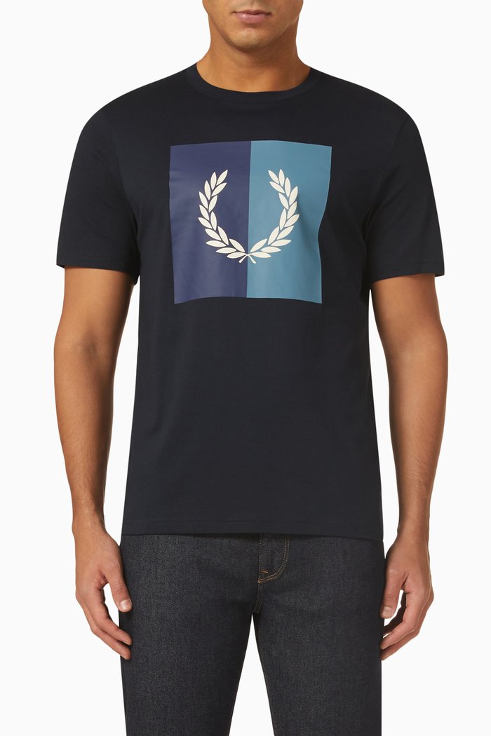 

Laurel Wreath T-shirt in Cotton Jersey, Blue