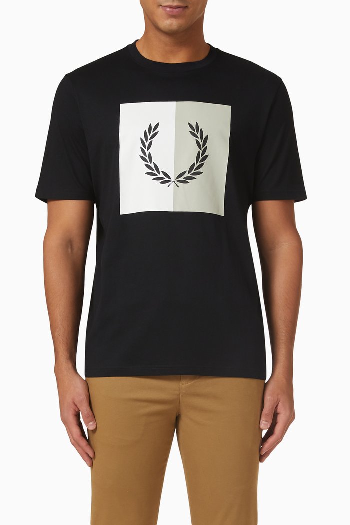 

Laurel Wreath T-shirt in Cotton Jersey, Black