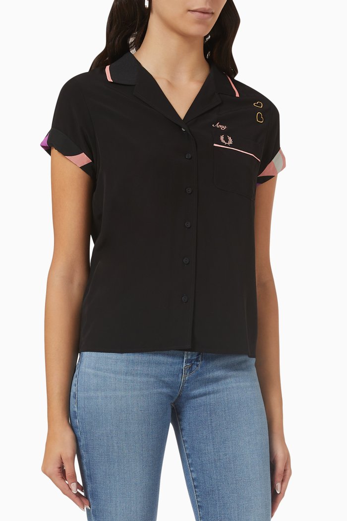 

Bowling Shirt in Viscose, Black