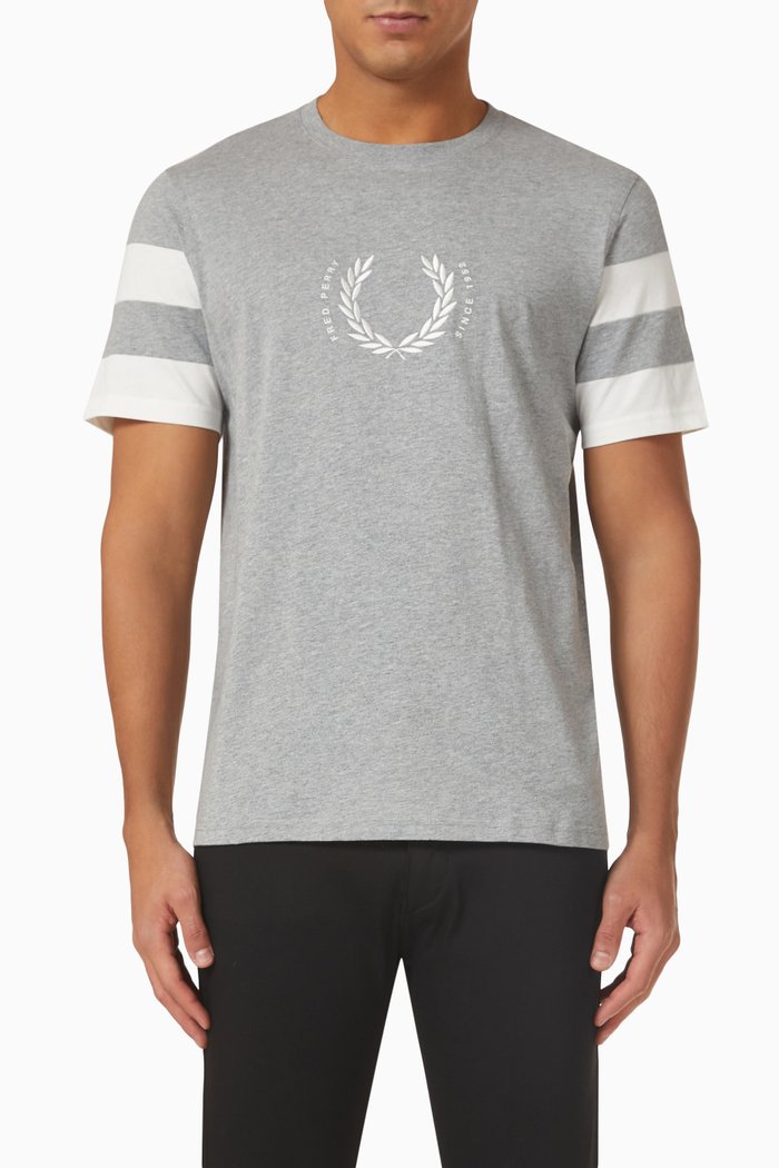

Bold Tipped T-shirt in Cotton Jersey, Grey