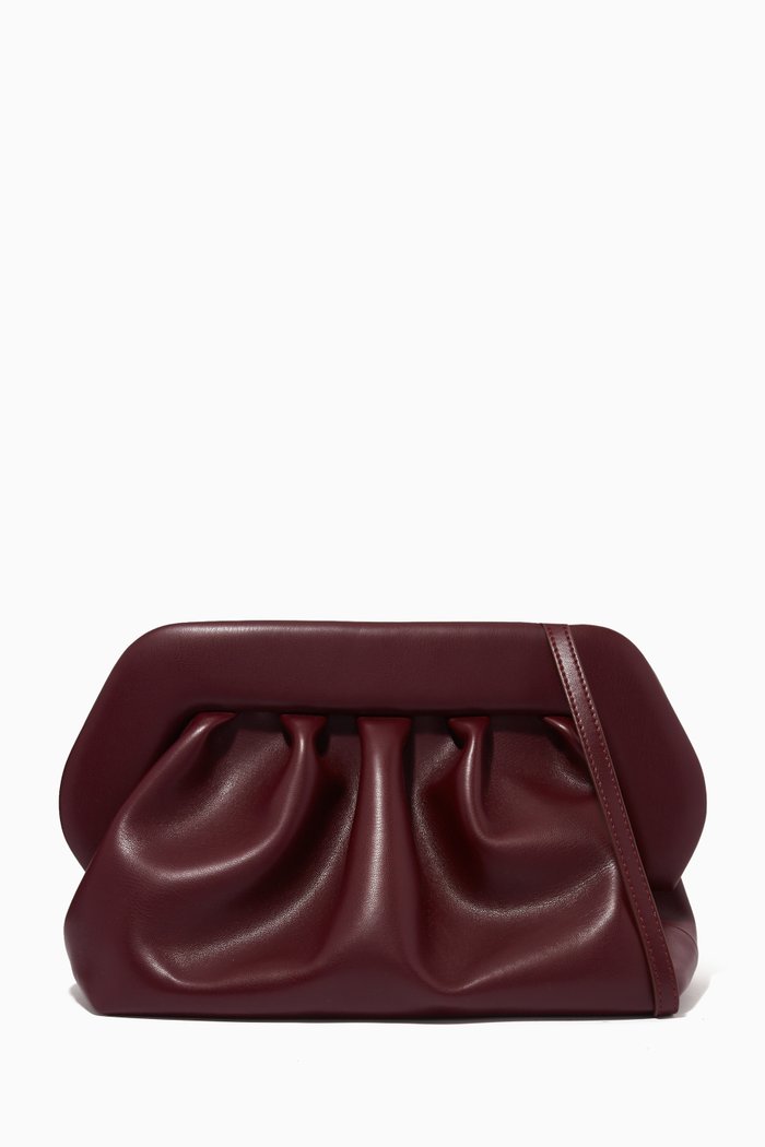 

Medium Bios Clutch in Vegan Leather, Burgundy