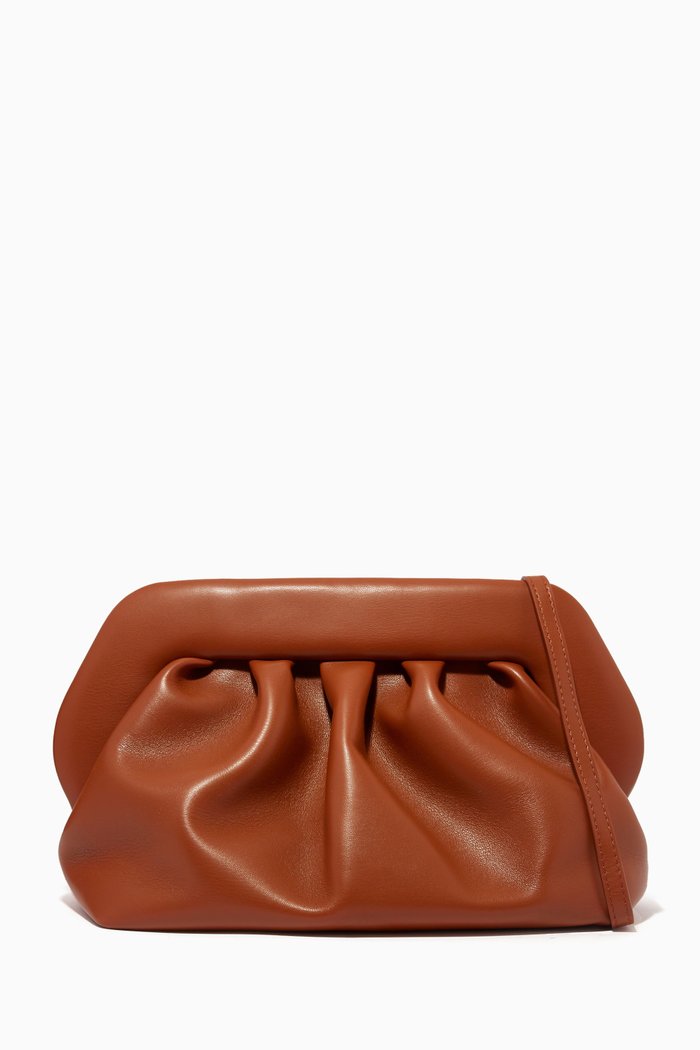 

Medium Bios Clutch in Vegan Leather, Brown