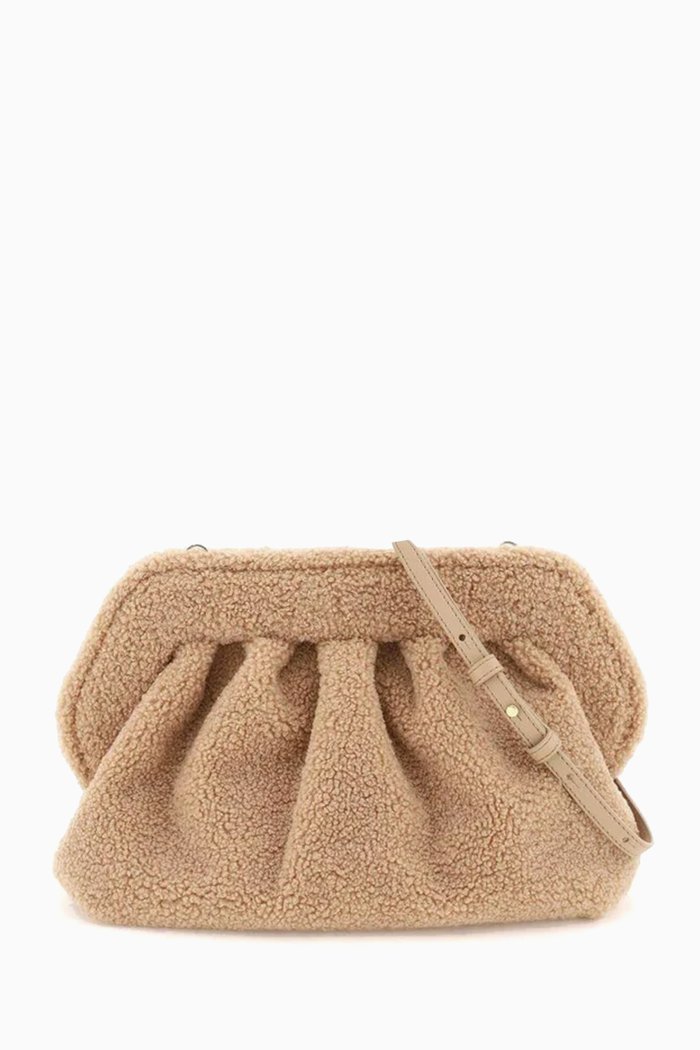 

Medium Bios Clutch Bag in Faux Re-Fur, Neutral