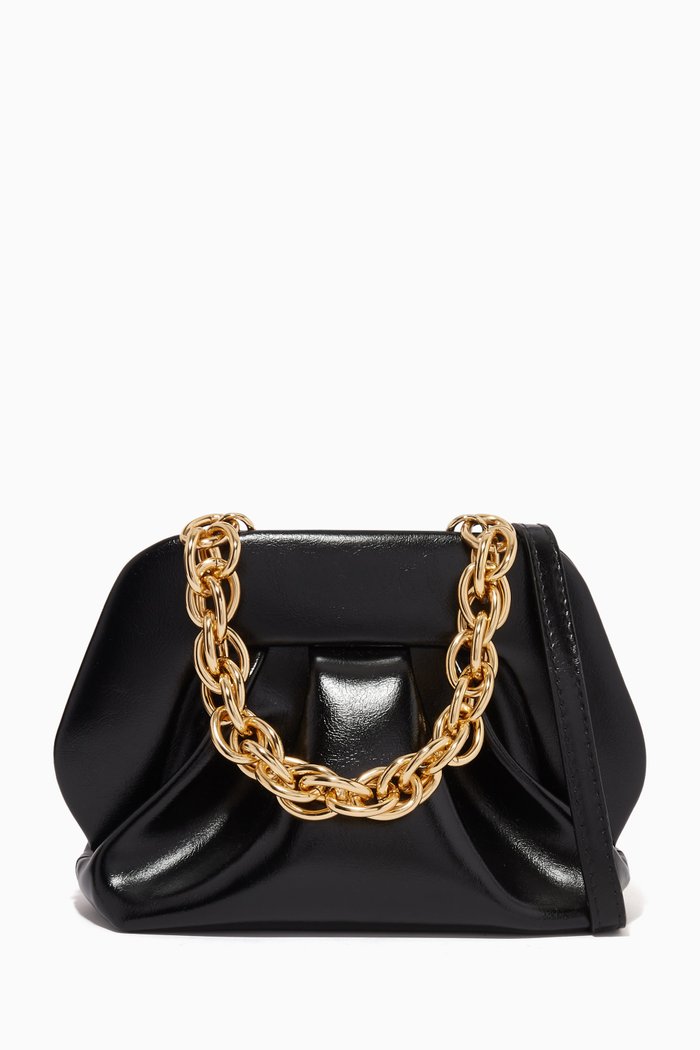 

Mini Gea Clutch Bag in Vegan Leather, Black