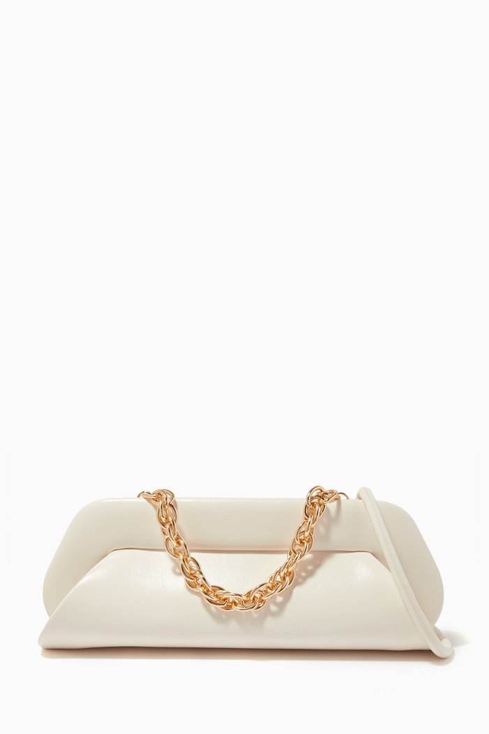 

Medium Dioni Shiny Shoulder Bag in Vegan Nappa, White