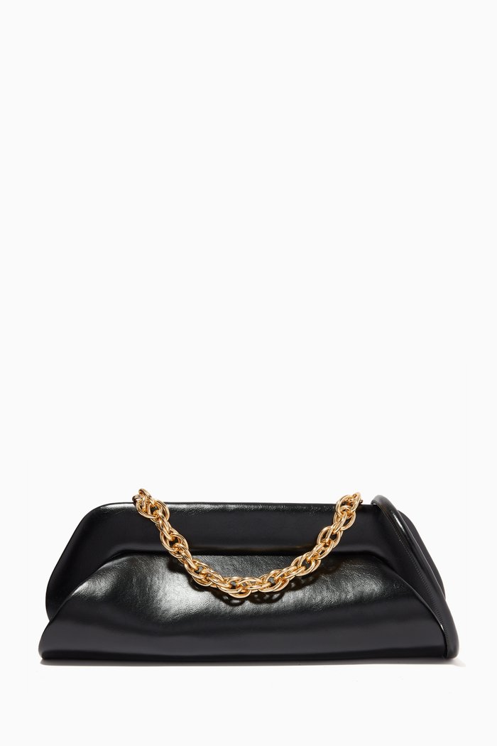 

Medium Dioni Shiny Shoulder Bag in Vegan Nappa, Black