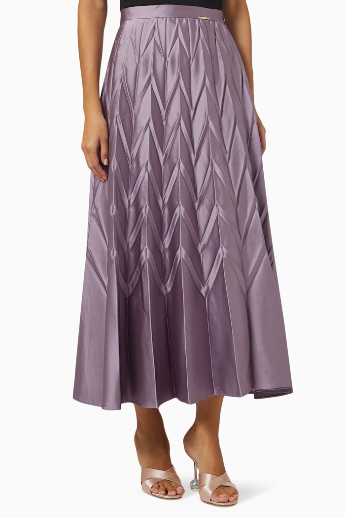 

Hildemara V-pleated Midi Skirt, Purple