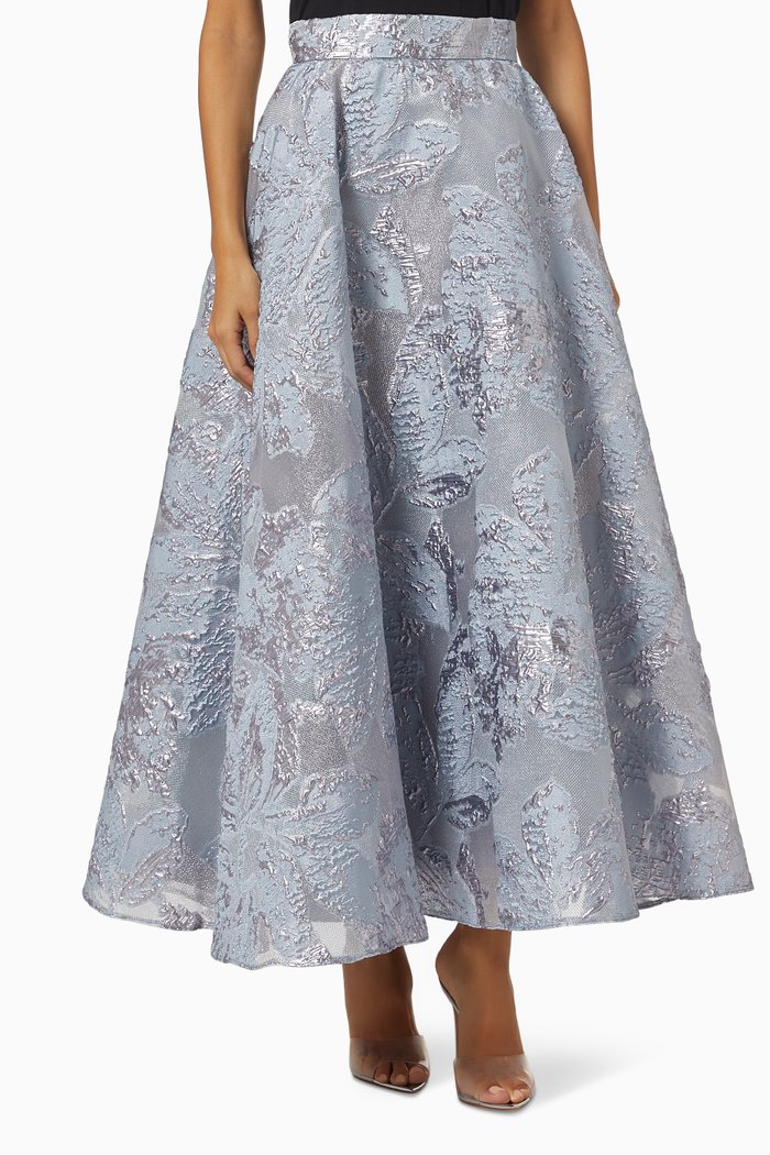 

Valentin Maxi Skirt in Metallic-jacquard, Grey