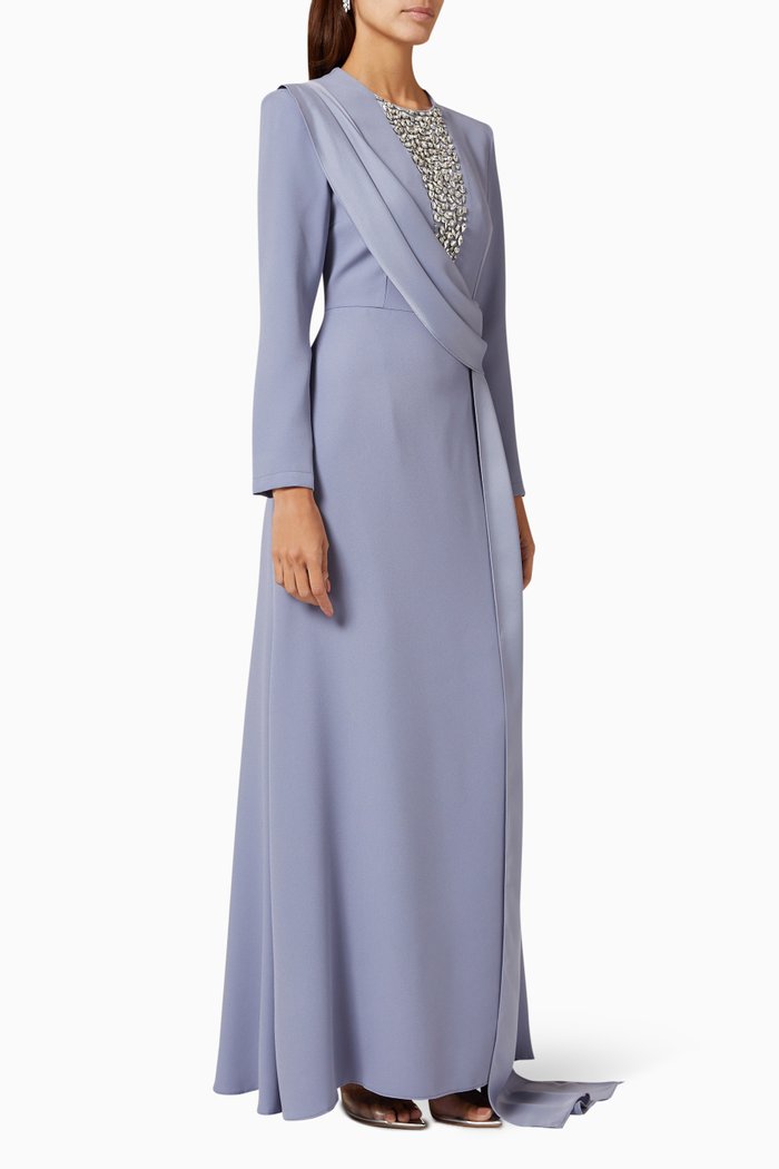 

Queen's Sphere Crystal-embellished Maxi Dress, Grey