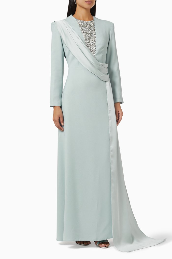 

Queen's Sphere Crystal-embellished Maxi Dress, Blue