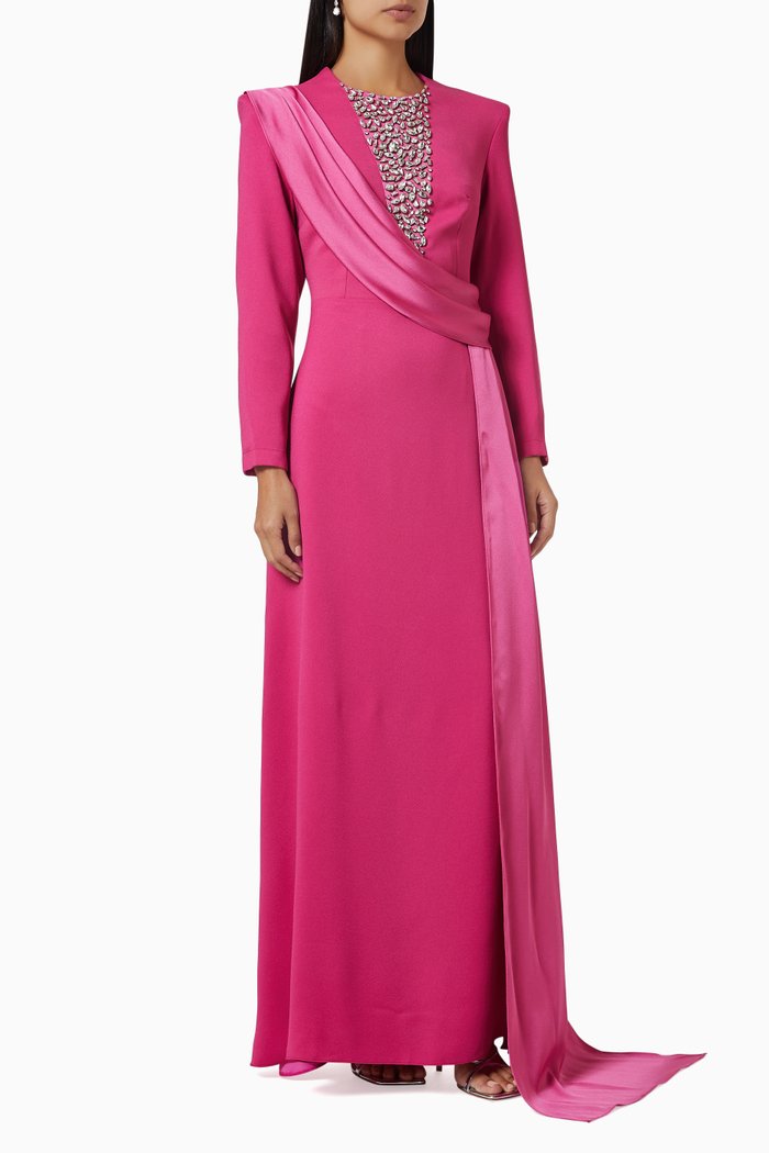 

Queen's Sphere Crystal-embellished Maxi Dress, Pink