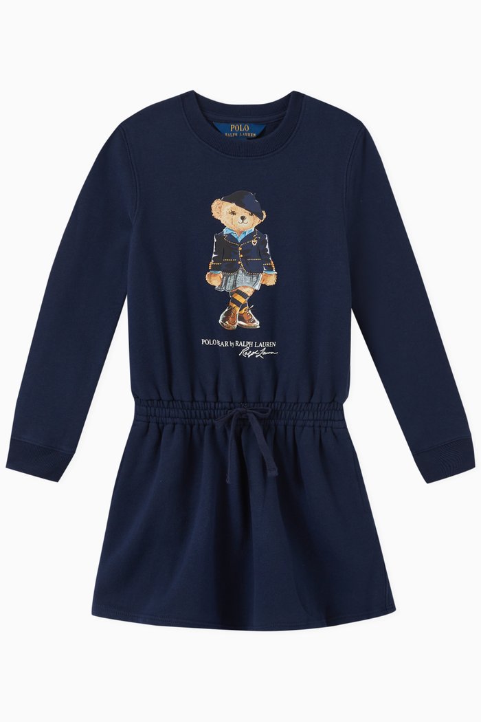 

Teddy Bear Dress in Cotton-blend, Blue