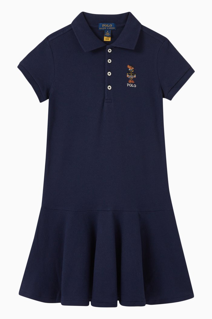 

Polo Dress in Cotton, Blue