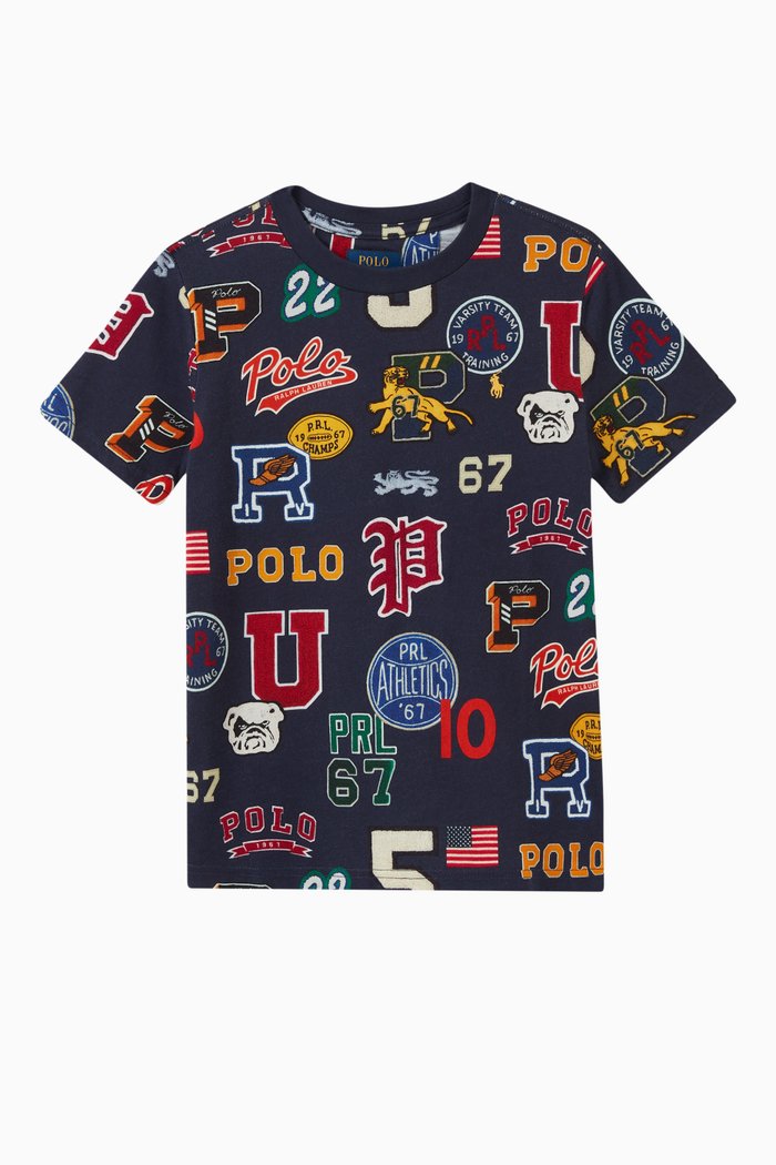 

Abstract Varsity T-shirt in Cotton, Multicolour