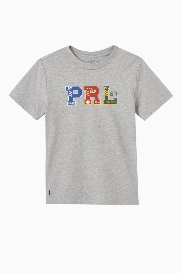 

Varsity Logo T-shirt in Cotton, Grey