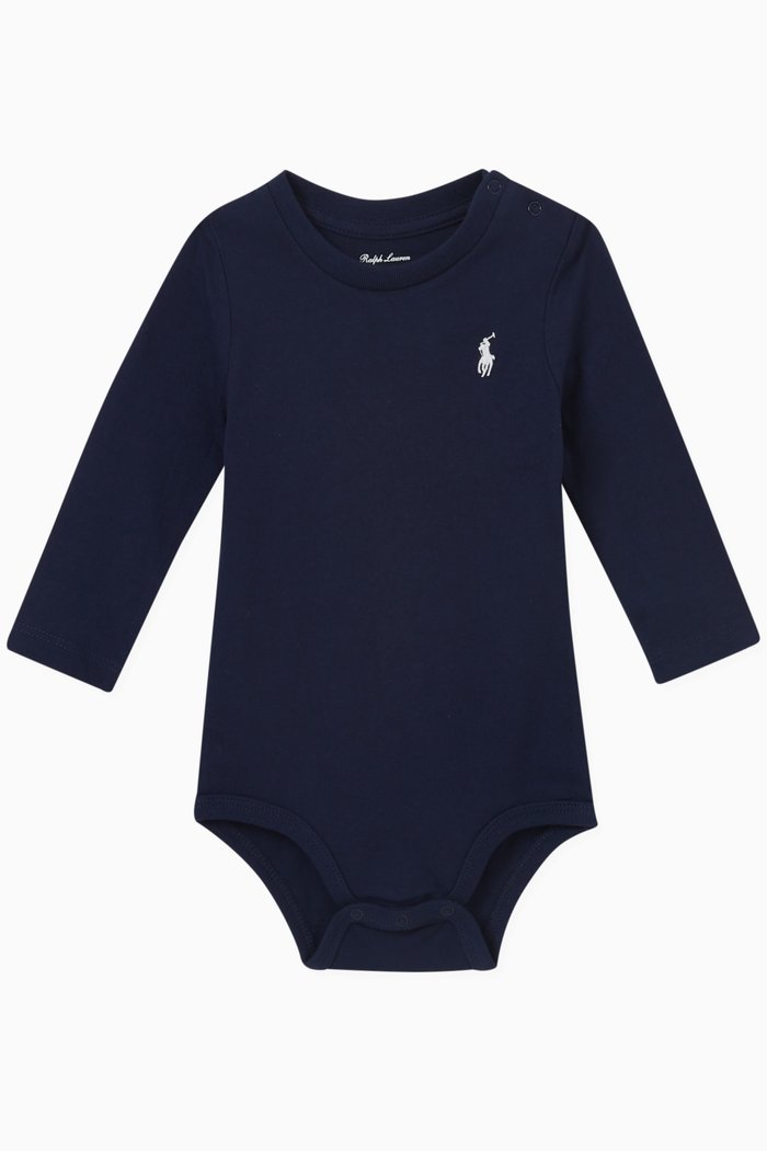 

Micro Pony Logo Bodysuit in Cotton, Blue