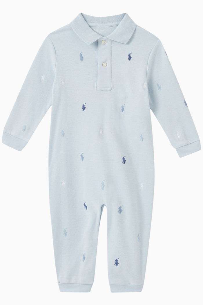 

Logo Romper in Cotton, Blue