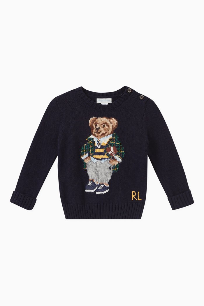 

Iconic Polo Bear Sweatshirt in Cotton, Blue