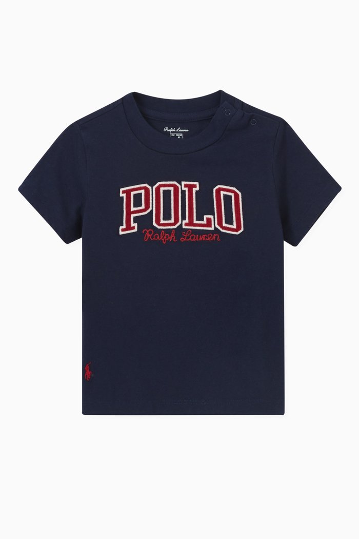 

Polo Varsity Logo T-shirt in Cotton, Blue
