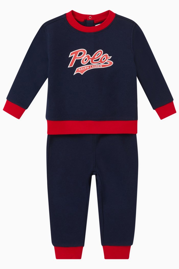 

Logo Sweatshirt Set in Cotton, Blue