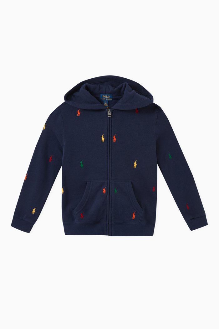 

Pony Logo Hoodie in Cotton-blend, Blue