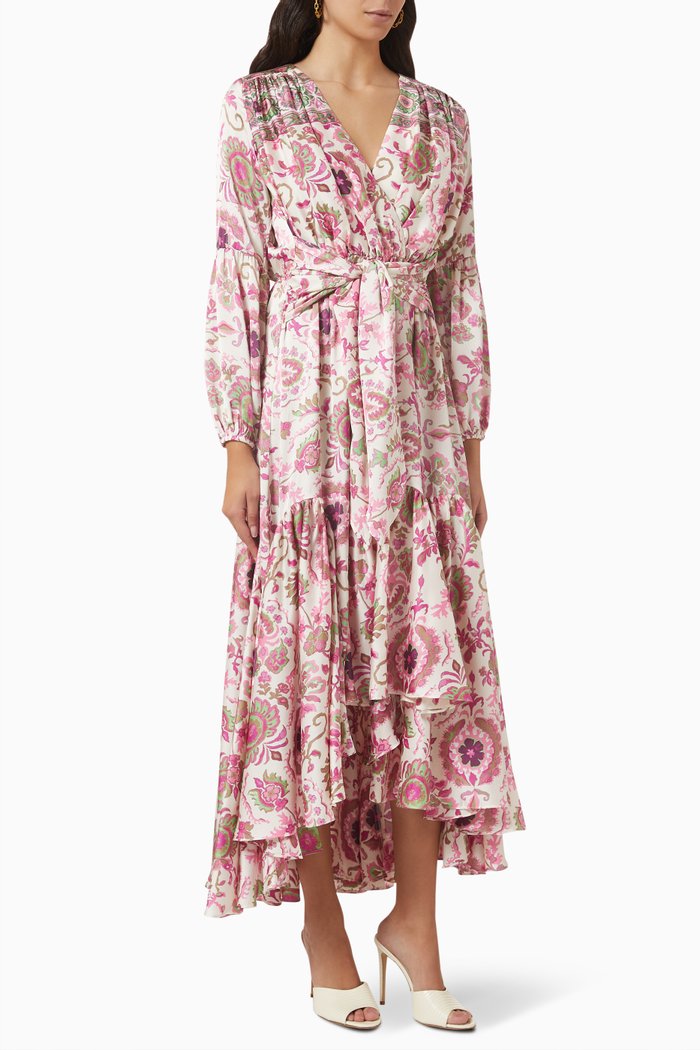 

Lucy Floral Print Midi Dress, Pink
