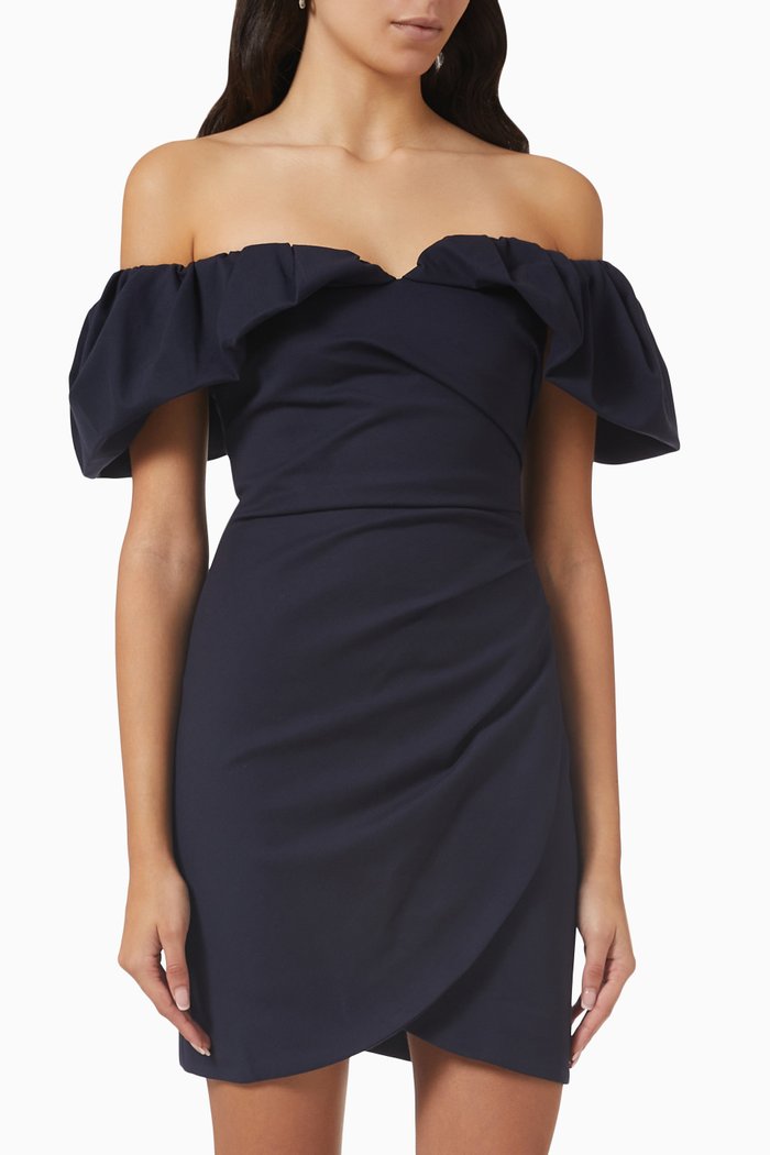 Sofia Off-shoulder Mini dress, Blue