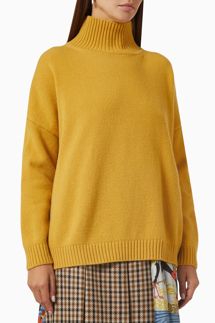 

Benito Turtleneck Sweater in Virgin Wool, Yellow