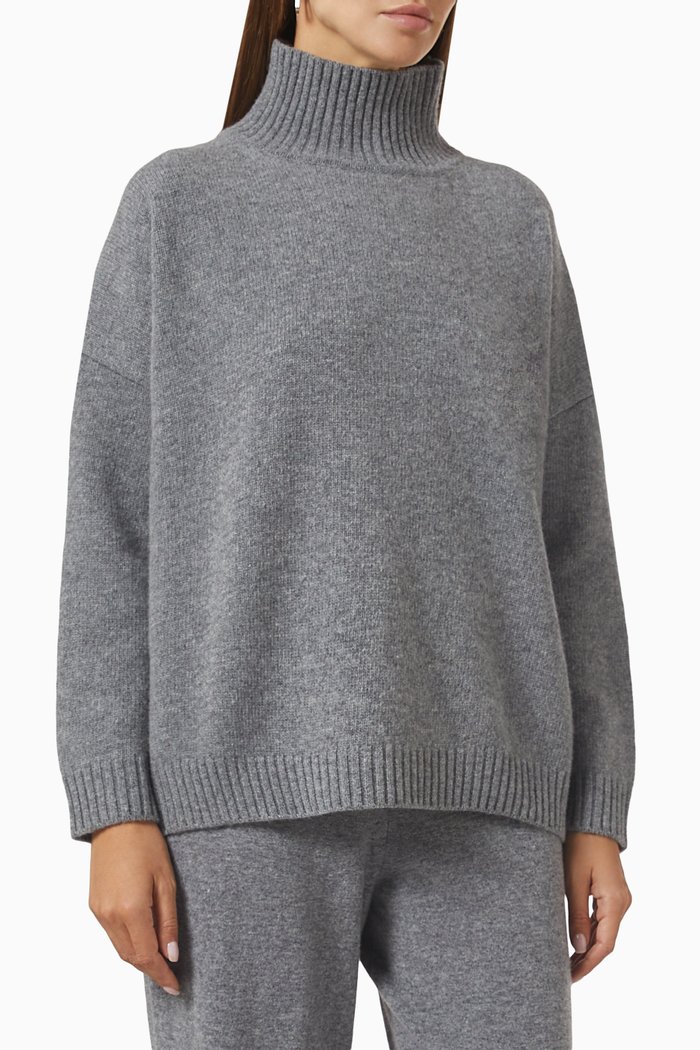 

Benito Turtleneck Sweater in Virgin Wool, Grey