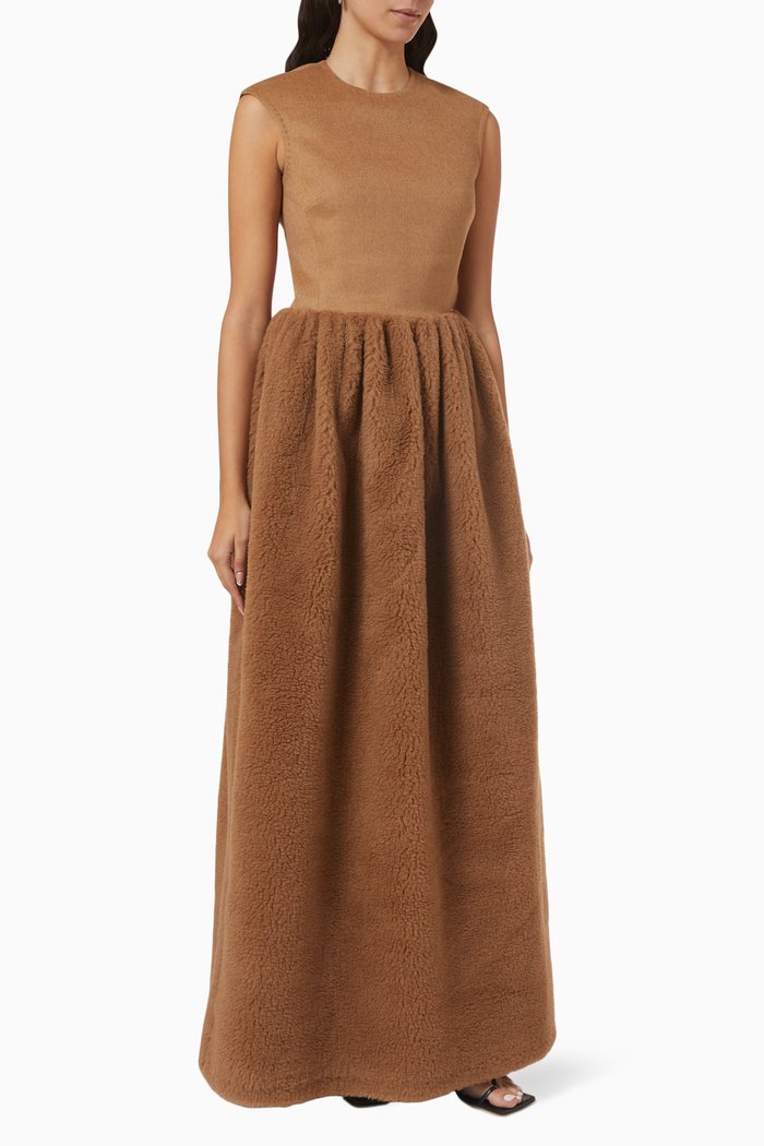 

Mito Maxi Dress in Wool, Brown