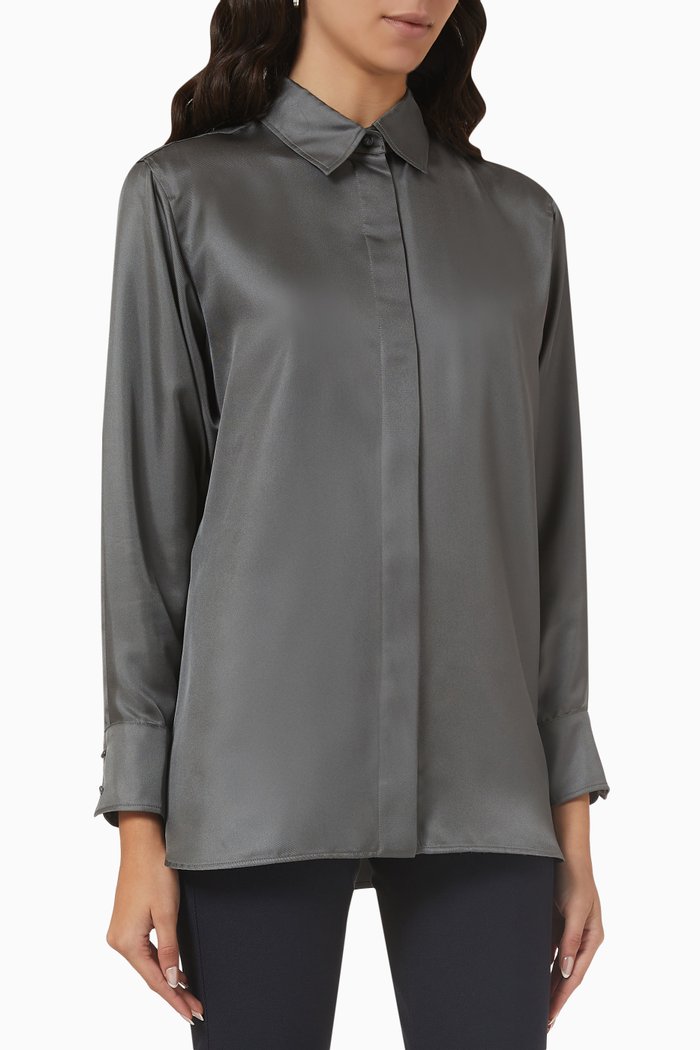 

Molina Shirt in Silk Twill, Grey