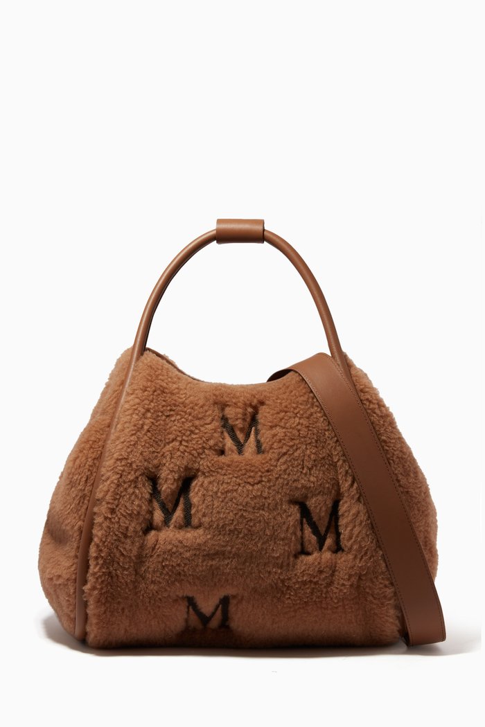 

Marine M Tote Bag in Camel-wool, Brown