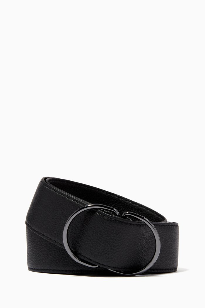 

Norma D-ring Belt in Leather, Black