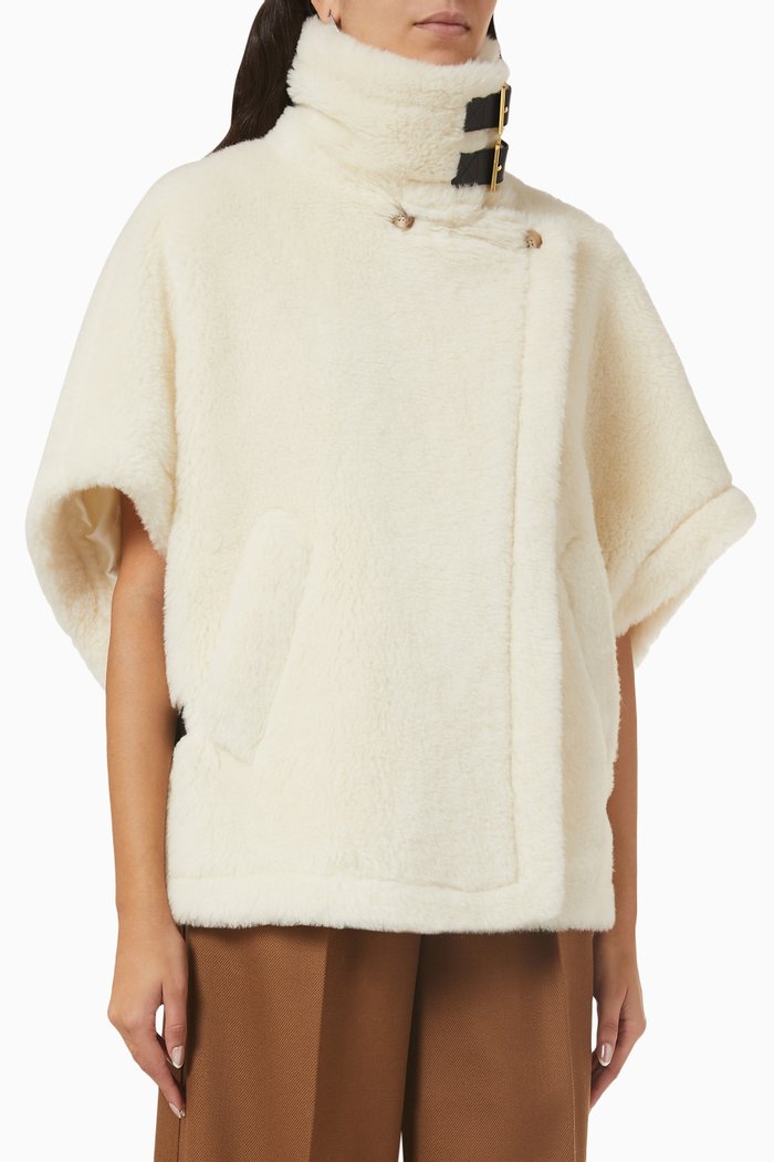 

Wrap Poncho in Wool, White