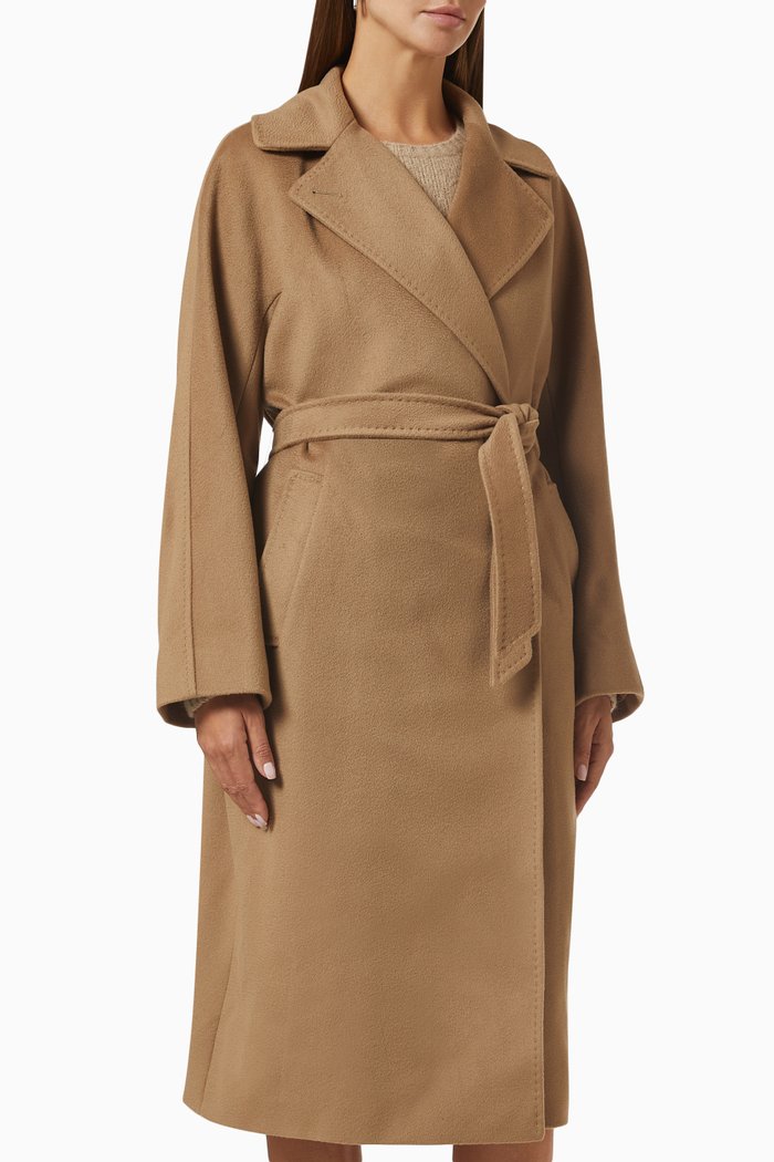 

Resina Double-breasted Coat in Virgin Wool, Brown