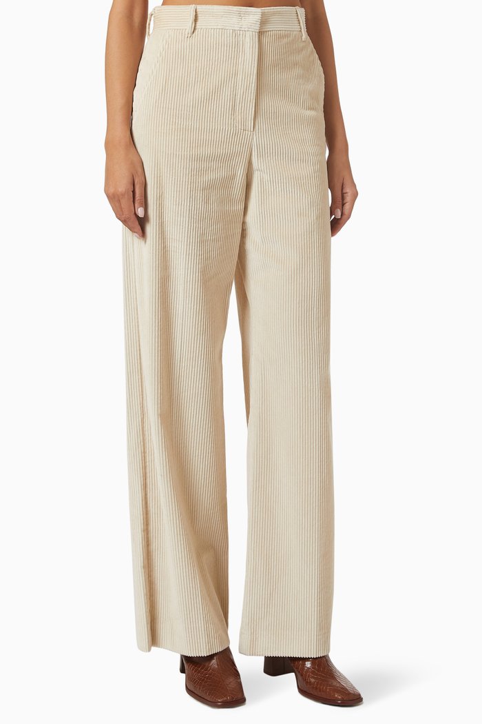 

Lusso Wide-leg Pants in Cotton, Neutral