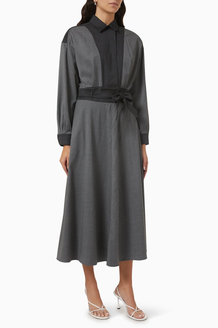 

Lucas Midi Dress in Cotton, Grey