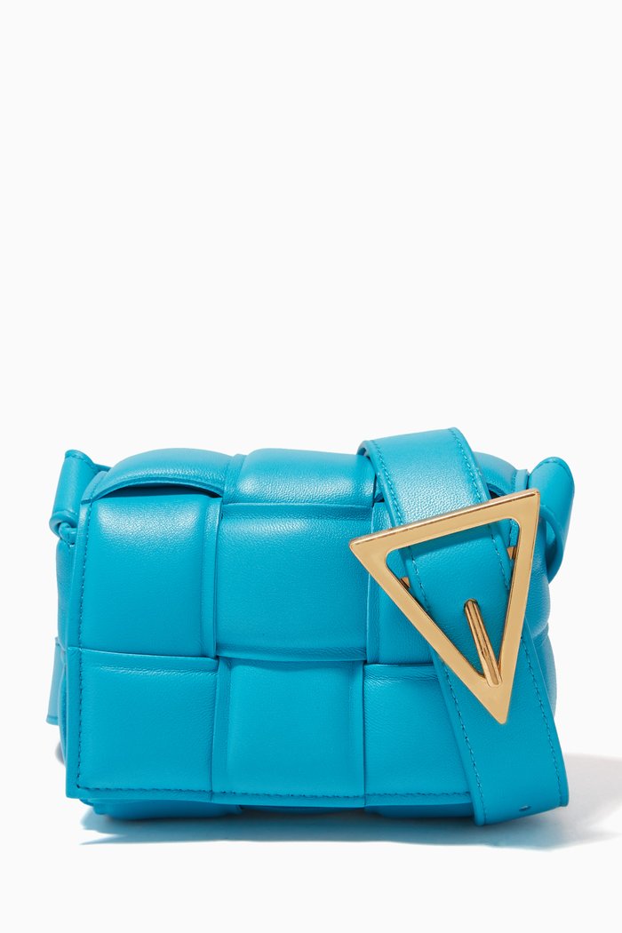 

Candy Padded Cassette Crossbody Bag in Nappa, Blue