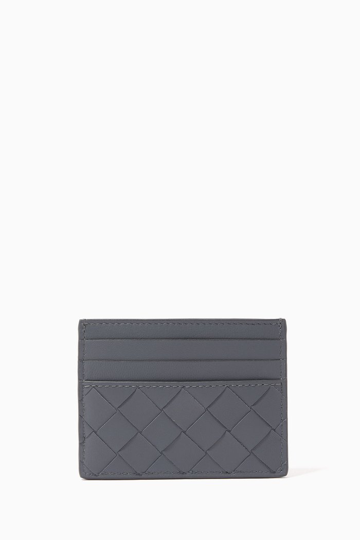 

Card Holder in Intrecciato Nappa, Grey
