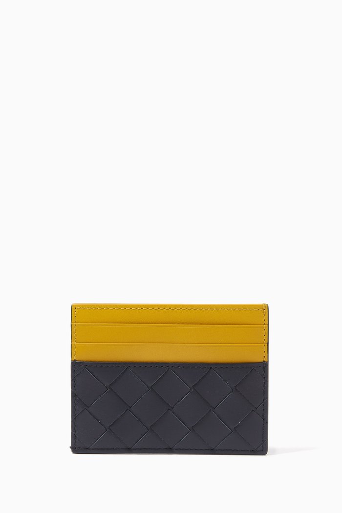 

Card Case in Intrecciato Calfskin, Blue