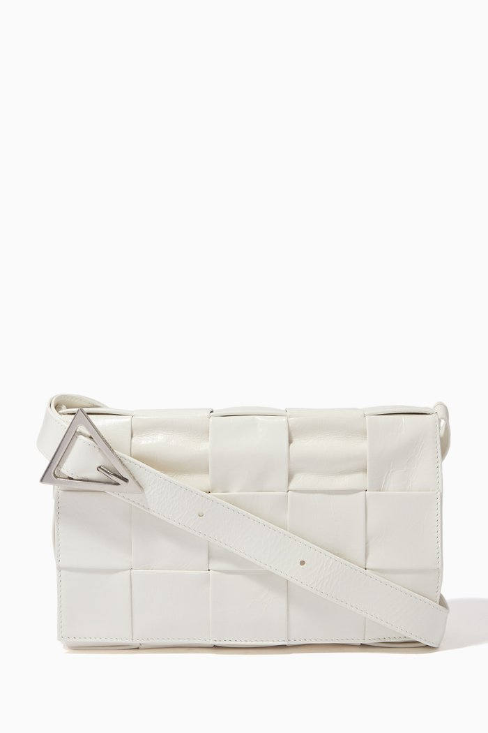 

Cassette Bag in Intrecciato Paper Calf, White