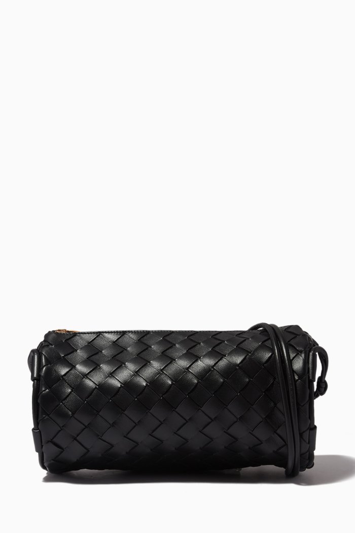 Small Pouch in Intrecciato Nappa, Black