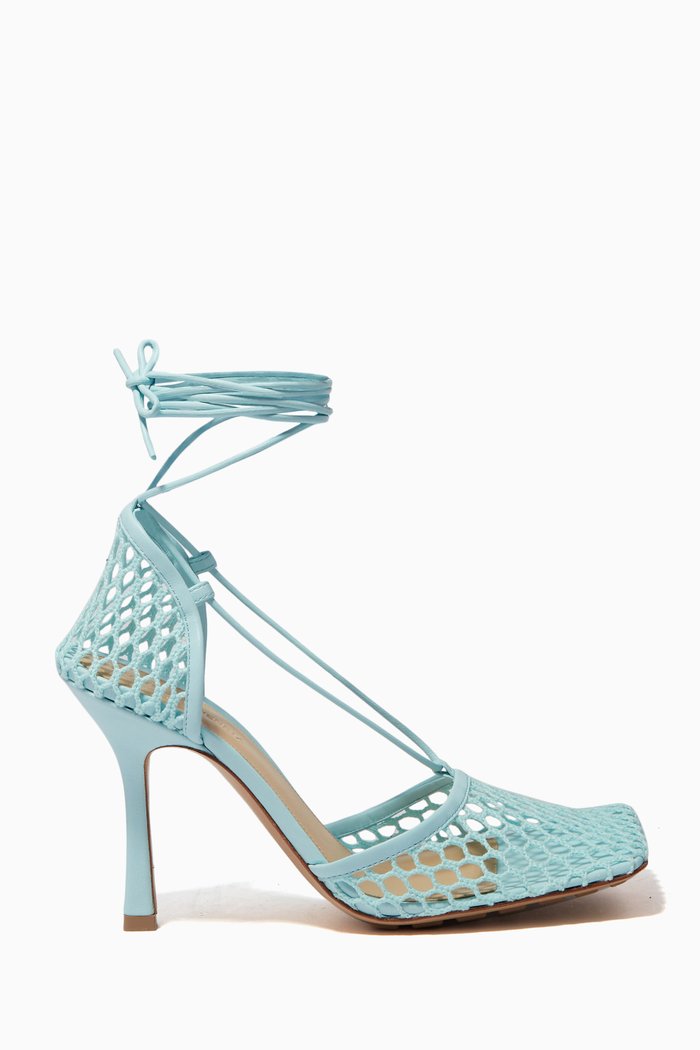 

Stretch Sandals in Mesh & Nappa, Blue
