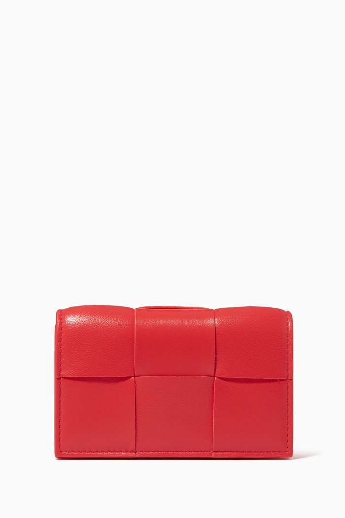 

Card Case in Intrecciato Nappa, Orange