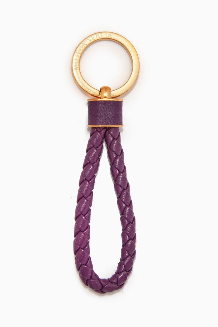 

Key Ring in Intrecciato Nappa, Purple